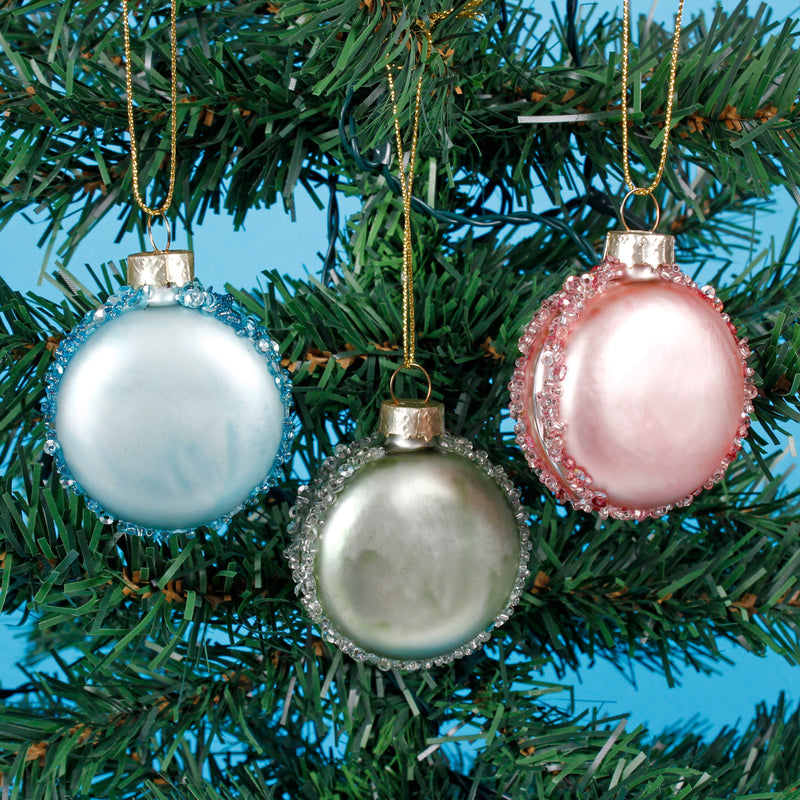 Pastel Macarons Set of 3 Hanging Christmas Decorations