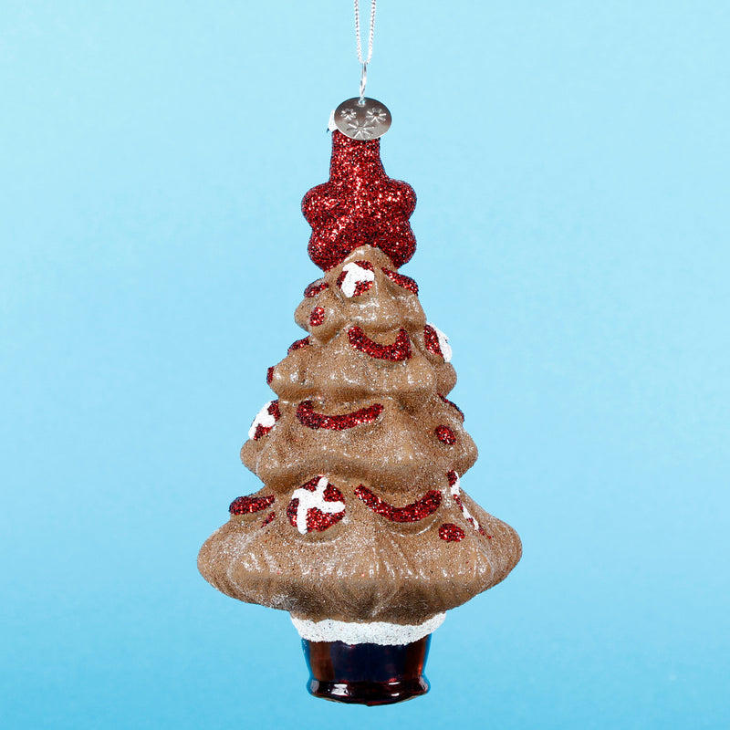 Gingerbread man and Christmas Tree Shaped 3d Hanging Bauble