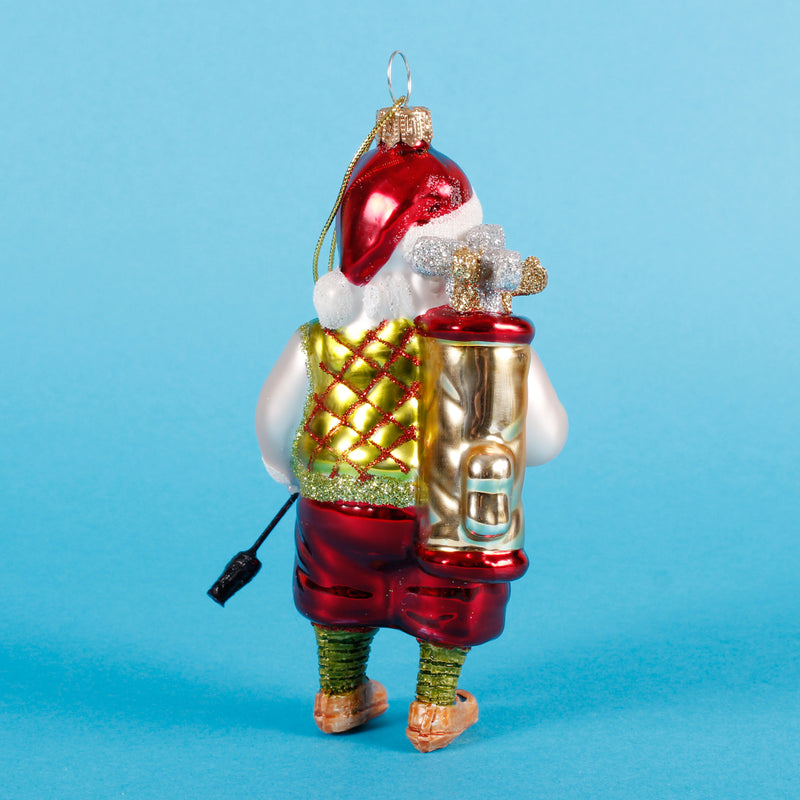 Golf Santa Shaped Bauble